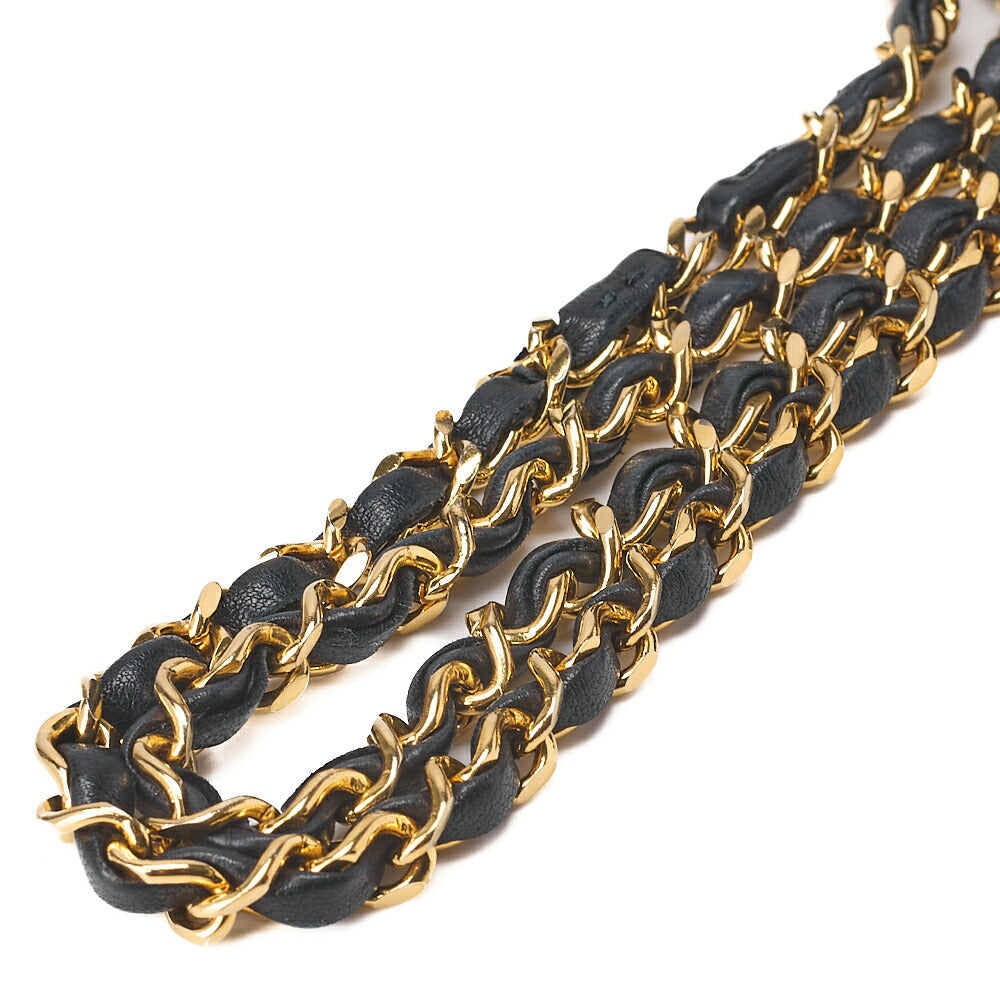 CHANEL Lambskin Matelasse Full Flap Turnlock Chain Shoulder Navy Gold-Tone Hardware, Pre-Owned