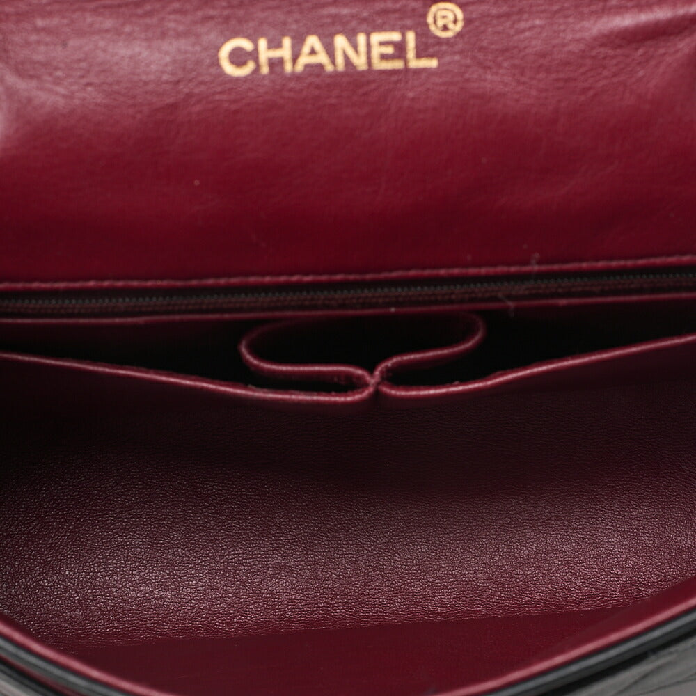 CHANEL Lambskin Matelasse Full Flap Turnlock Chain Shoulder Navy Gold-Tone Hardware, Pre-Owned