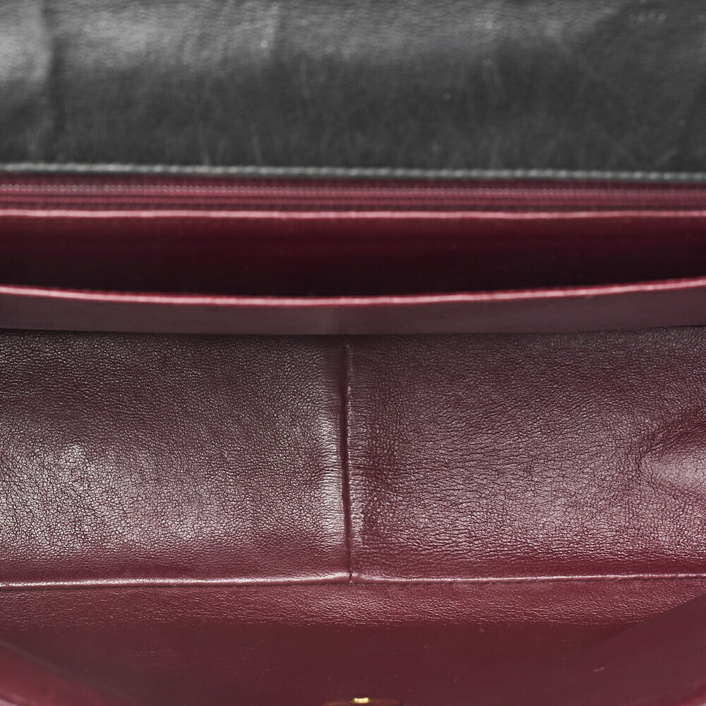 CHANEL Chain Shoulder Bag Coco Mark Deca Matelasse 30cm Single Flap Lambskin Black Gold-Tone Hardware, Pre-Owned