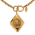 CHANEL Necklace Diamond Pulette Coco Mark GP (Gold Plated) Gold-Tone Hardware, Pre-Owned