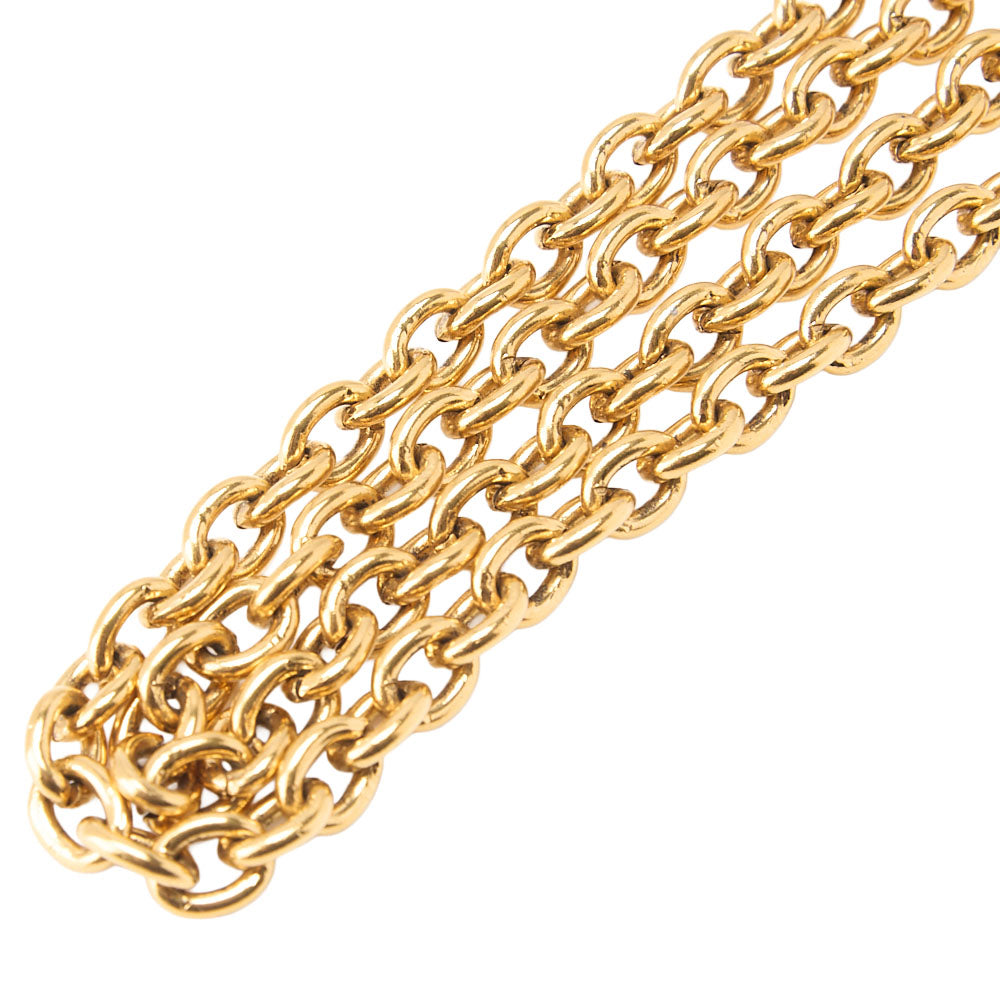 CHANEL Necklace Diamond Pulette Coco Mark GP (Gold Plated) Gold-Tone Hardware, Pre-Owned