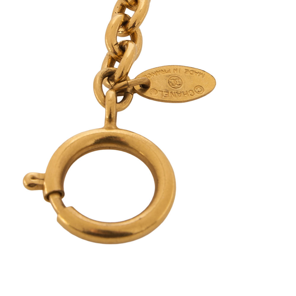 CHANEL Necklace Diamond Pulette Coco Mark GP (Gold Plated) Gold-Tone Hardware, Pre-Owned