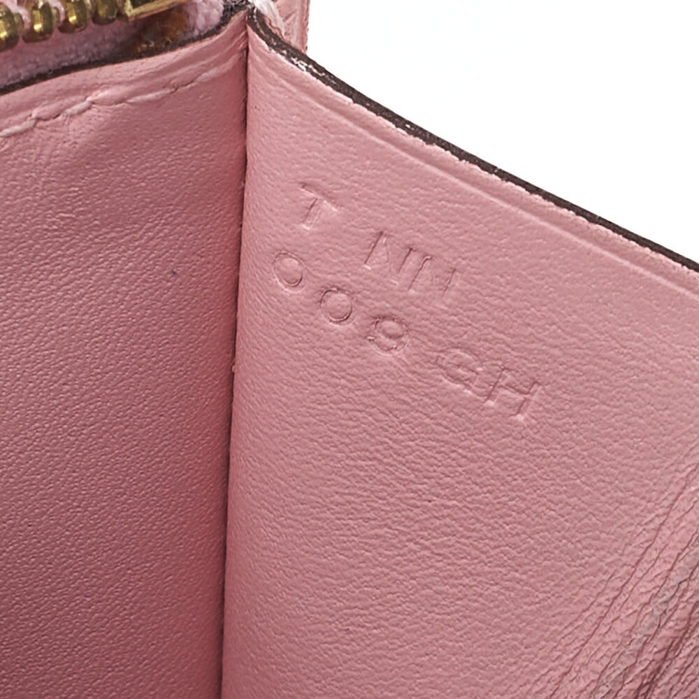 HERMES Constance Compact Bi-fold Wallet Swift x Lizard Rose Sakura Gold-Tone Hardware, Pre-Owned