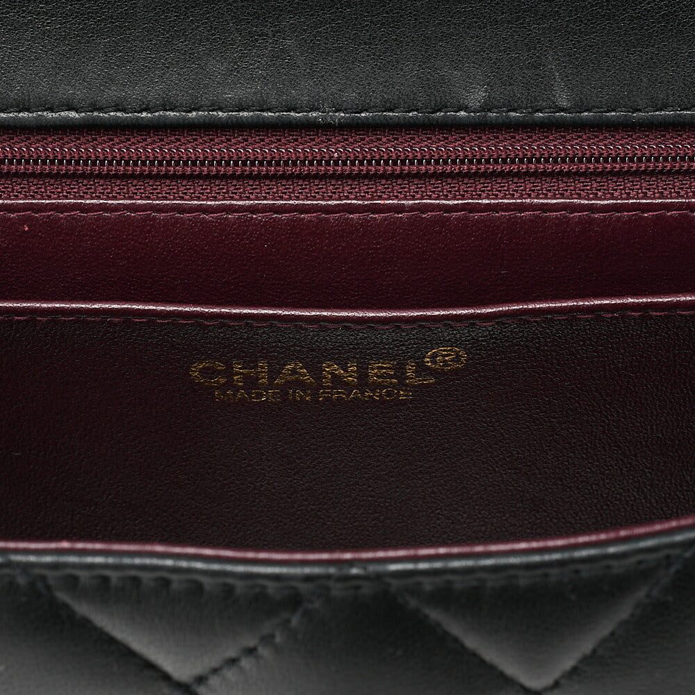 CHANEL Handbag Matelasse Turnlock Kelly Shape Lambskin Black Gold-Tone Hardware, Pre-Owned