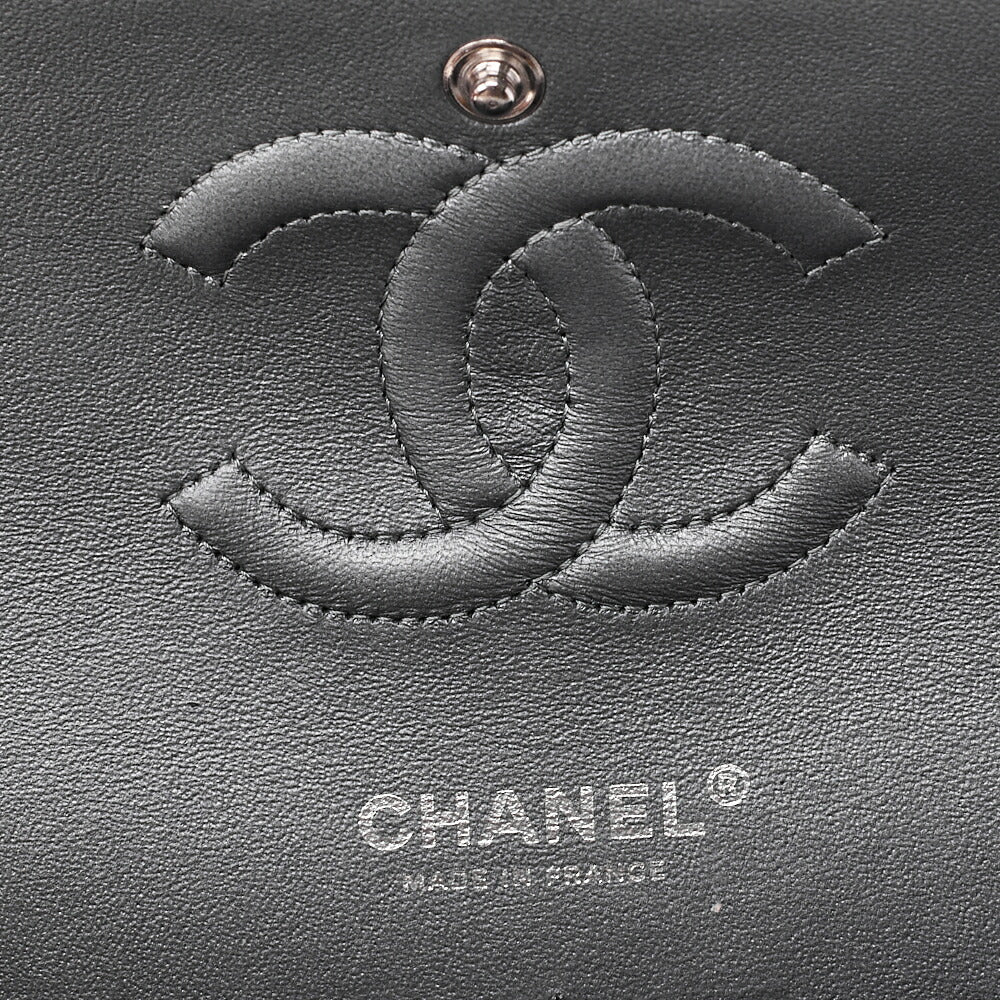 CHANEL Matelasse Tweed Double Flap 25cm Chain Shoulder Purple x Silver Silve-Tone Hardware, Pre-Owned