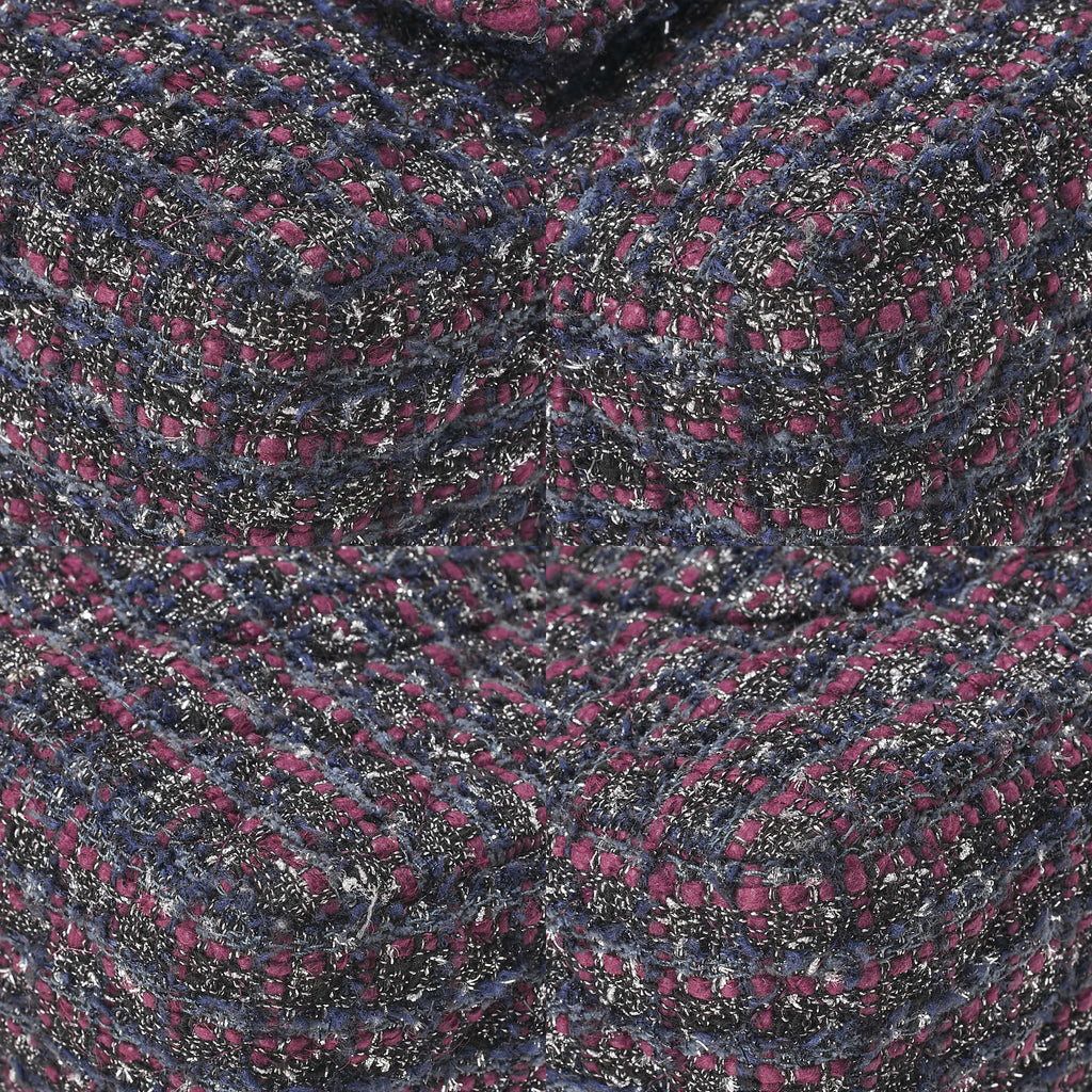 CHANEL Matelasse Tweed Double Flap 25cm Chain Shoulder Purple x Silver Silve-Tone Hardware, Pre-Owned