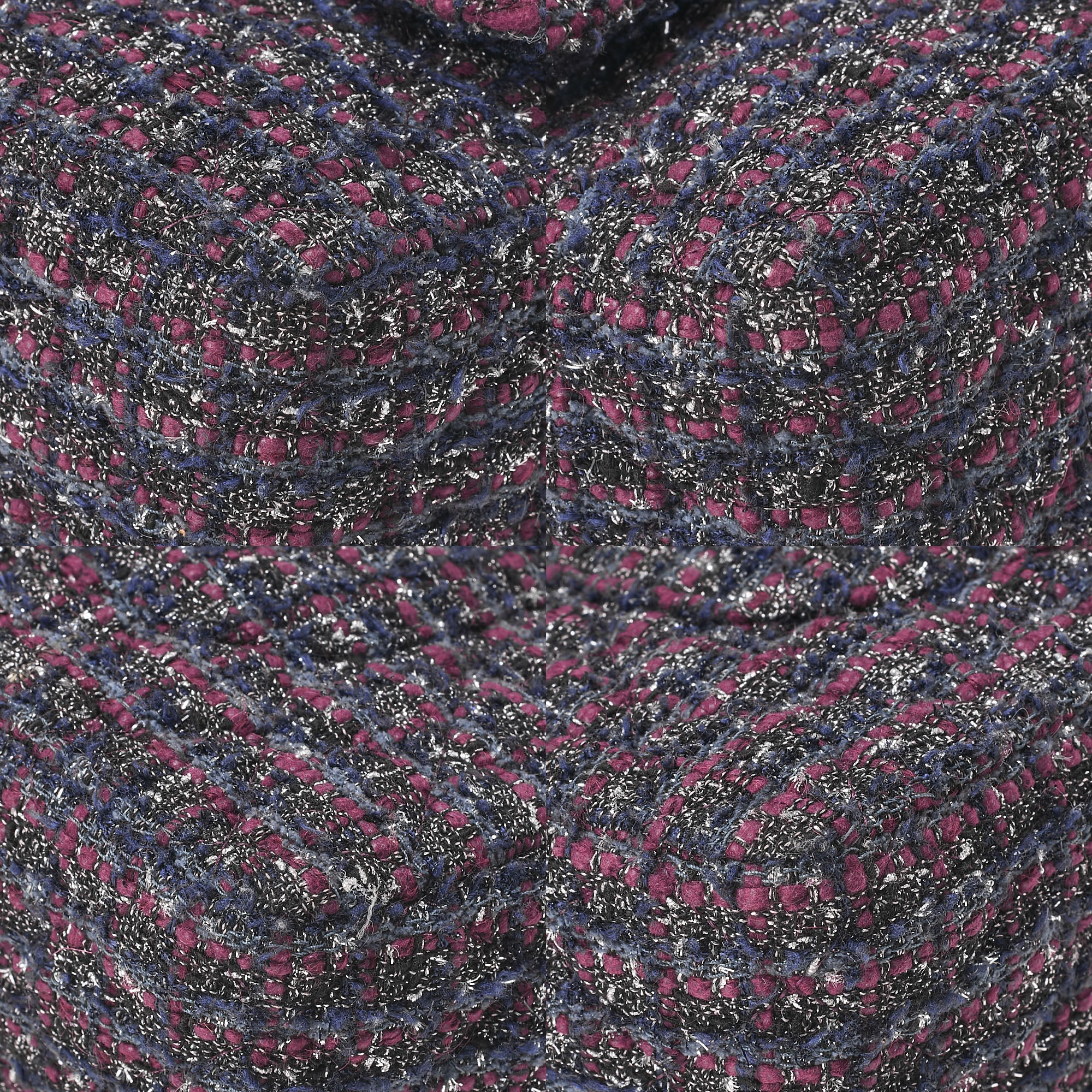 CHANEL Matelasse Tweed Double Flap 25cm Chain Shoulder Purple x Silver Silve-Tone Hardware, Pre-Owned