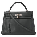HERMES Kelly 32 Inseam Tryon 2way Shoulder Bag Black Silver-Tone Hardware, Pre-Owned