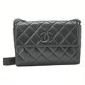 CHANEL Matelasse Cocomark Single Magnetic Lock One Shoulder Bag Lambskin Black Gold-Tone Hardware, Pre-Owned