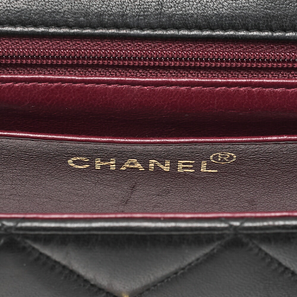 CHANEL Matelasse Coco Mark Single One Shoulder Bag Lambskin Black Gold-Tone Hardware, Pre-Owned