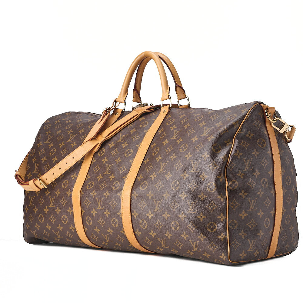 LOUIS VUITTON Louis Vuitton Monogram Keepol 60 Boston Bag M41422 Brown Gold-Tone Hardware, Pre-Owned
