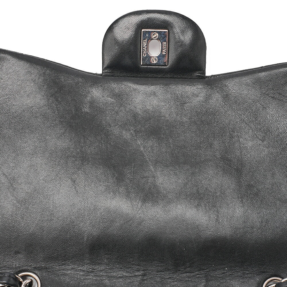 CHANEL Deca Matelasse30 Turnlock Chain Shoulder Bag Lambskin Black Silver-Tone Hardware, Pre-Owned