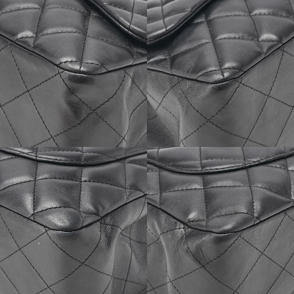CHANEL Deca Matelasse30 Turnlock Chain Shoulder Bag Lambskin Black Silver-Tone Hardware, Pre-Owned
