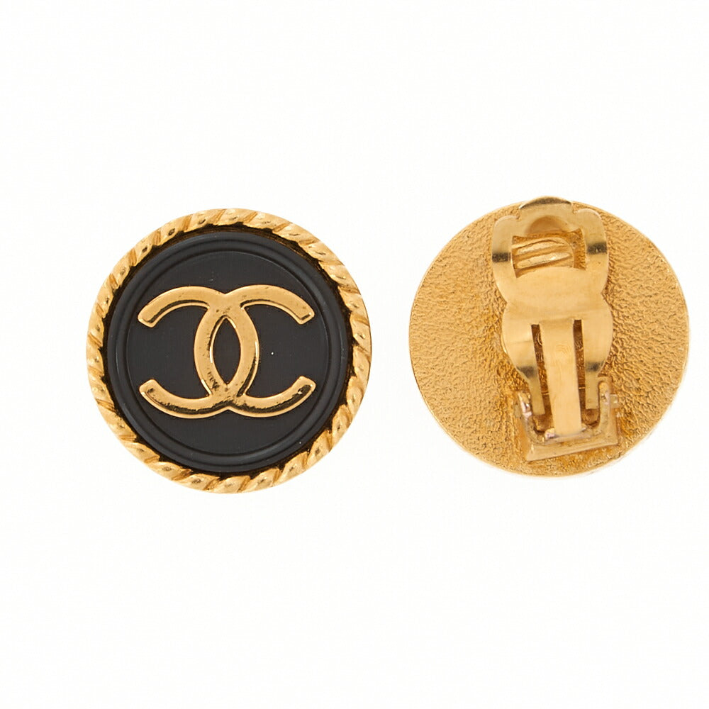 CHANEL Chanel Earrings Cocomark GP x Plastic 96P Gold Gold Plated-Tone Hardware, Pre-Owned