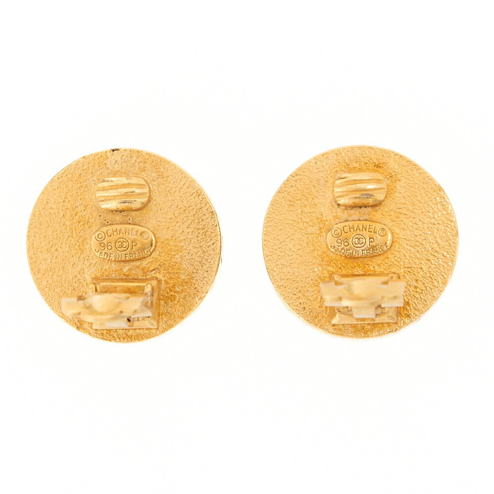 CHANEL Chanel Earrings Cocomark GP x Plastic 96P Gold Gold Plated-Tone Hardware, Pre-Owned