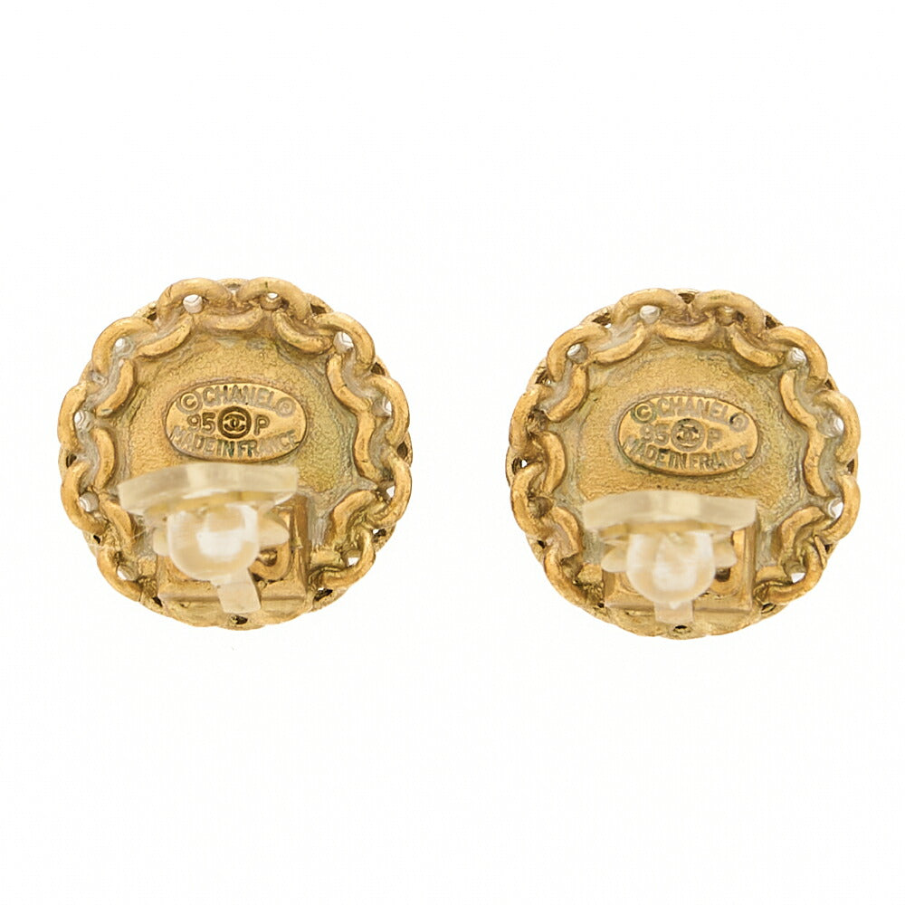 CHANEL Coco Mark Earrings 95P GP Gold Gold Plated-Tone Hardware, Pre-Owned