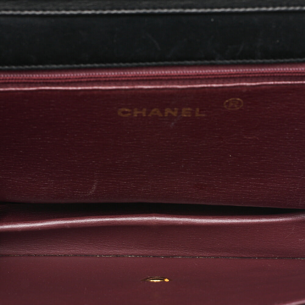 CHANEL Matelasse Push Lock 22cm Chain Shoulder Lambskin Black Gold-Tone Hardware, Pre-Owned