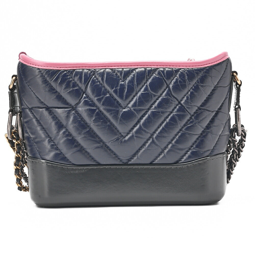 CHANEL Chain Shoulder Bag Matelasse  Gabrieldo Vintage Calf Black x Navy x Pink Silver x Gold -Tone Hardware, Pre-Owned