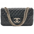 CHANEL Lambskin Matelasse 25cm Westminster Pearl Chain Hand Black Gold-Tone Hardware, Pre-Owned