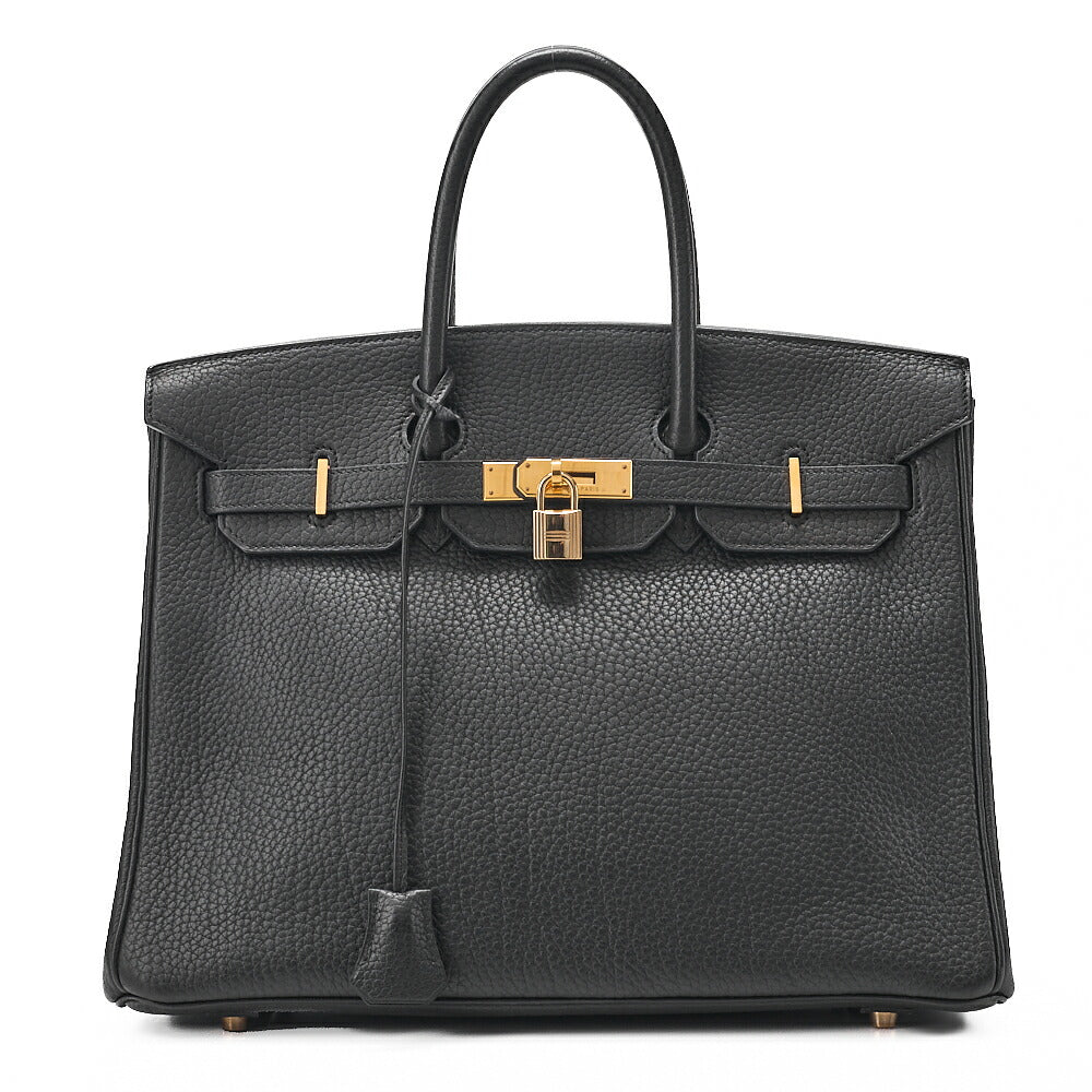 HERMES Birkin 35 Togo Handbag Black Gold-Tone Hardware, Pre-Owned