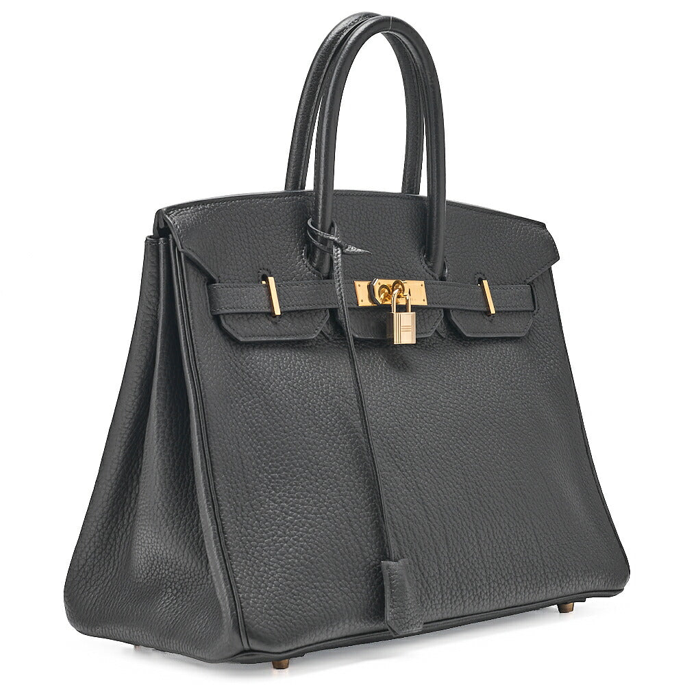 HERMES Birkin 35 Togo Handbag Black Gold-Tone Hardware, Pre-Owned