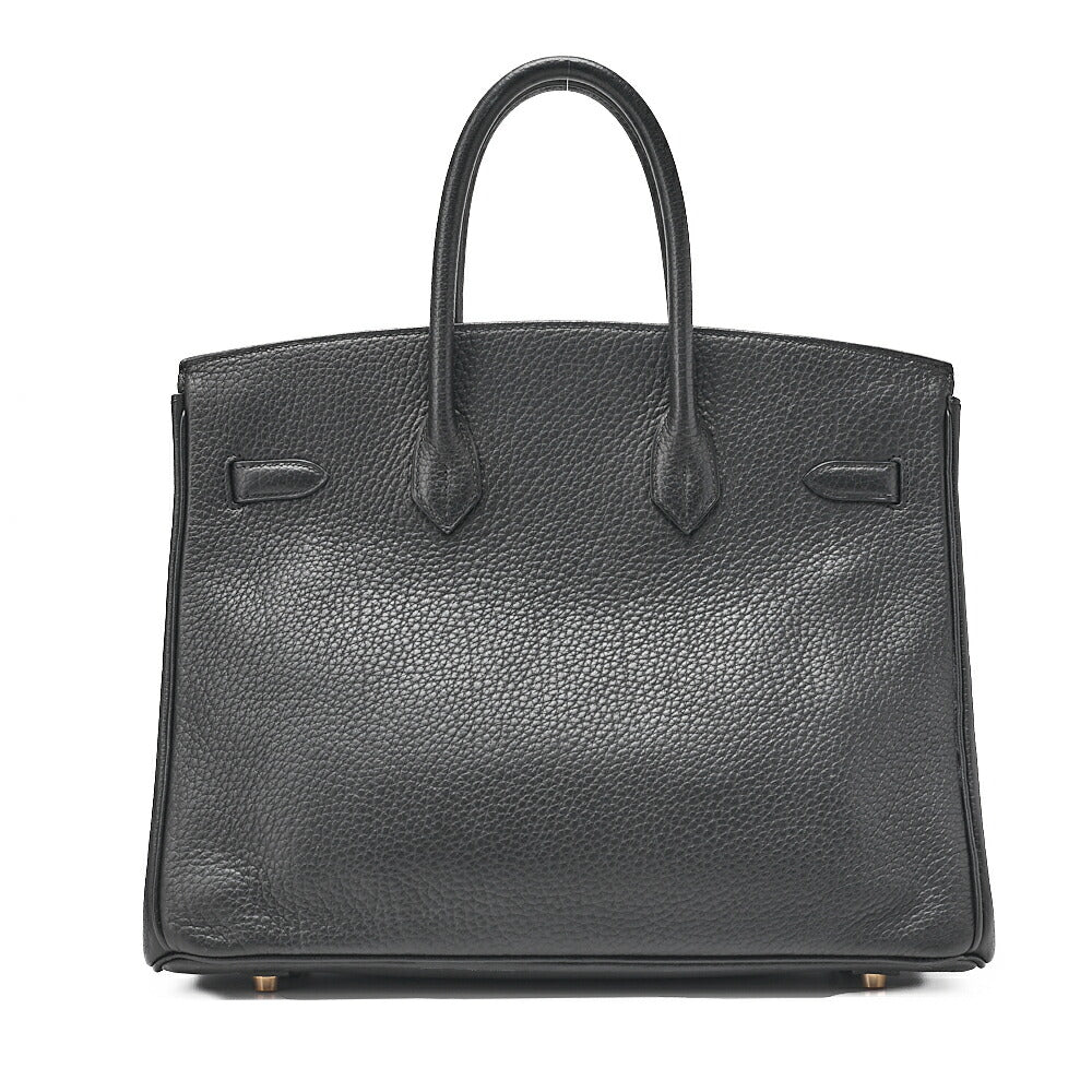 HERMES Birkin 35 Togo Handbag Black Gold-Tone Hardware, Pre-Owned