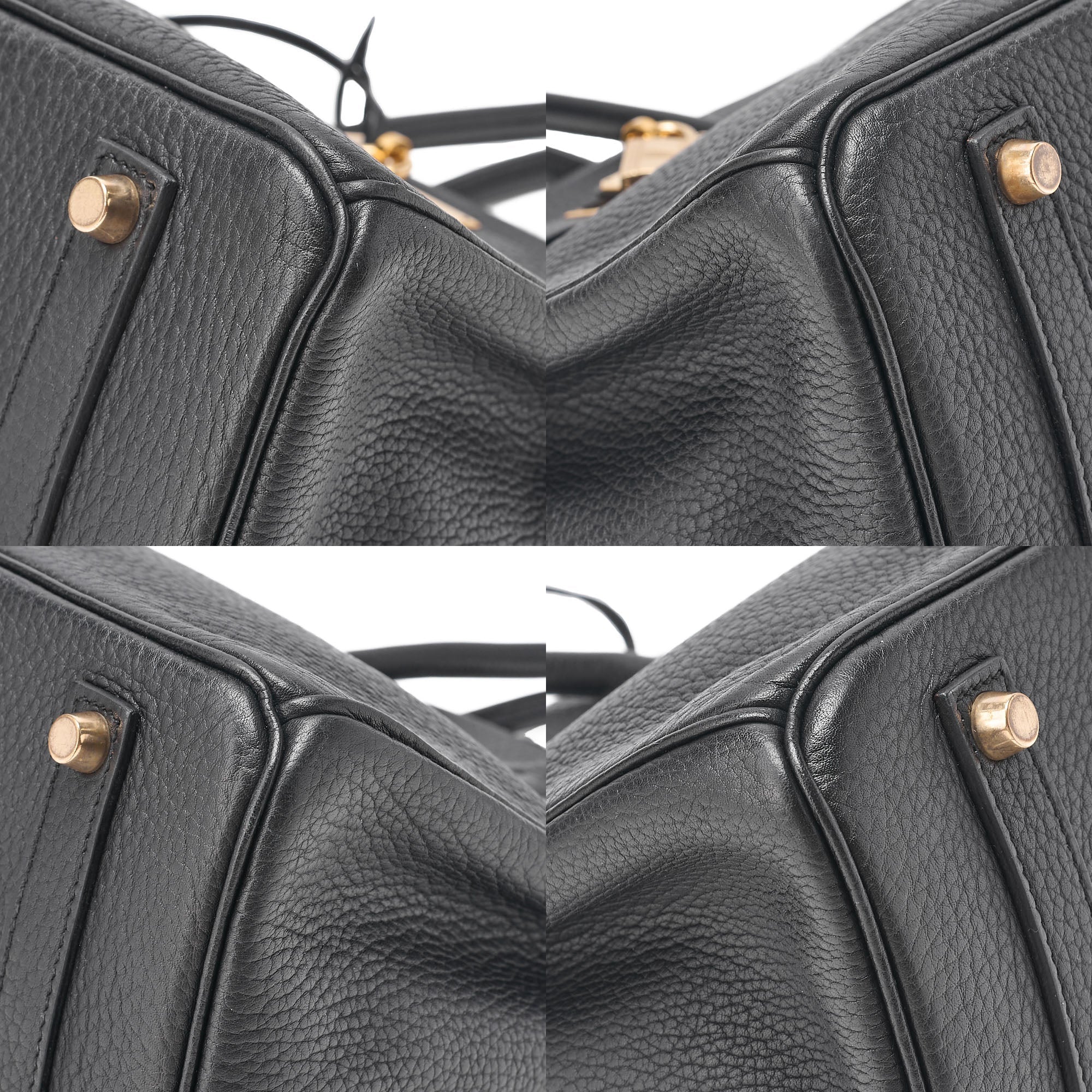 HERMES Birkin 35 Togo Handbag Black Gold-Tone Hardware, Pre-Owned
