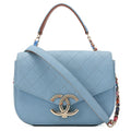 CHANEL Matelasse Half Coco Mark 2WAY Shoulder Caviar Skin Blue Multicolor Gold-Tone Hardware, Pre-Owned