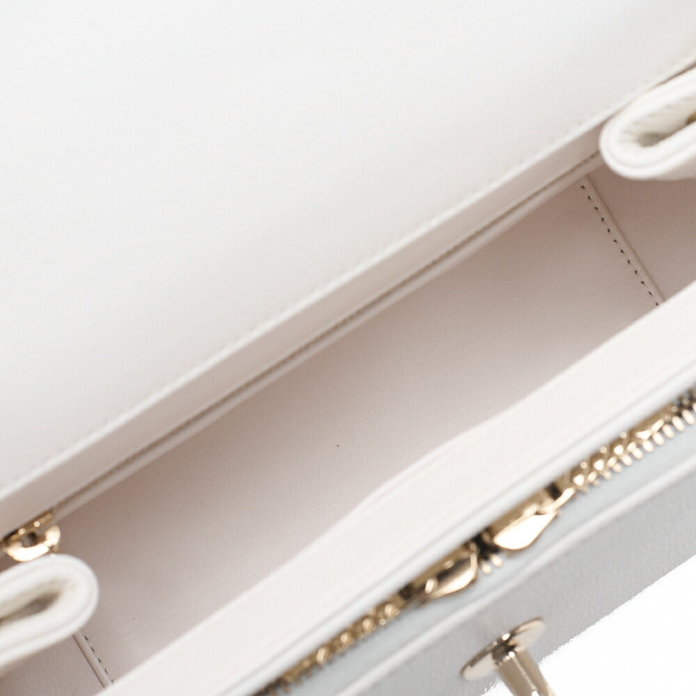 CHANEL Matelasse Business Affinity 2-Way Shoulder Bag Caviar Skin White Gold-Tone Hardware, Pre-Owned
