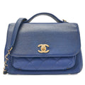 CHANEL Chanel Affinity Turnlock 2way Chain Shoulder Bag Caviar Skin Navy Gold-Tone Hardware, Pre-Owned