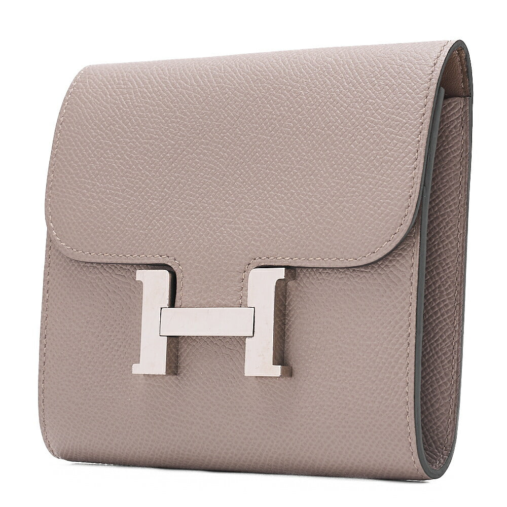 HERMES Constance Compact Bi-fold Wallet Epson Etowoop Silver-Tone Hardware, Pre-Owned