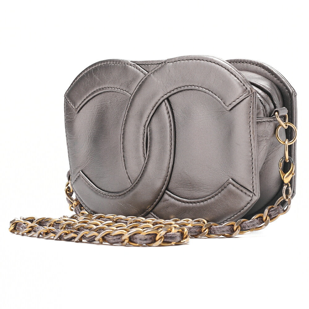 CHANEL Coco Mark Fringe Chain Shoulder Lambskin Silver (Gold-Tone Hardware, Pre-Owned