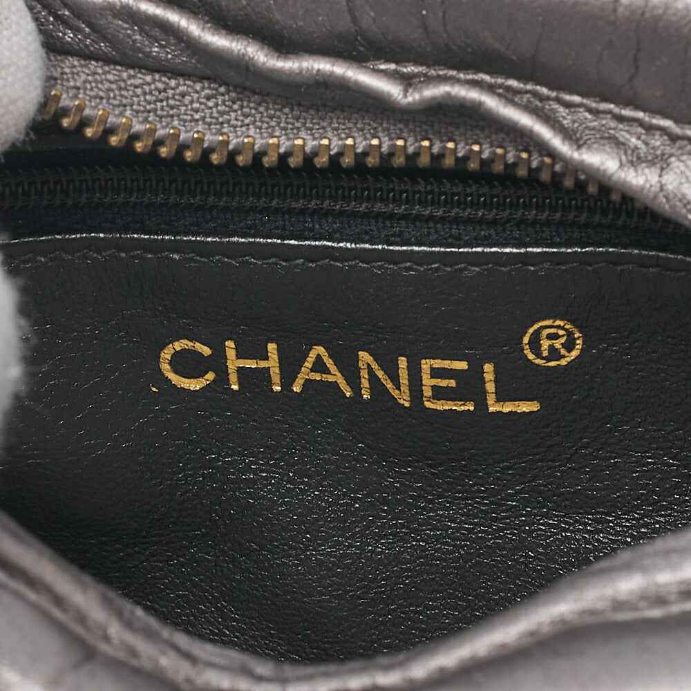 CHANEL Coco Mark Fringe Chain Shoulder Lambskin Silver (Gold-Tone Hardware, Pre-Owned