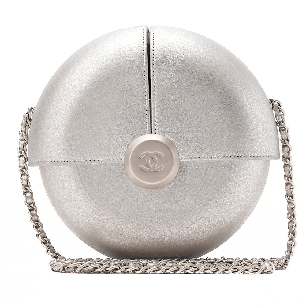 CHANEL Coco Mark Evening in the Air Chain Shoulder Lambskin Silver Silver-Tone Hardware, Pre-Owned