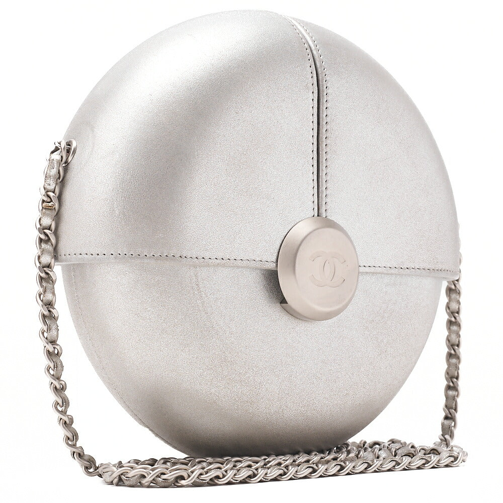CHANEL Coco Mark Evening in the Air Chain Shoulder Lambskin Silver Silver-Tone Hardware, Pre-Owned