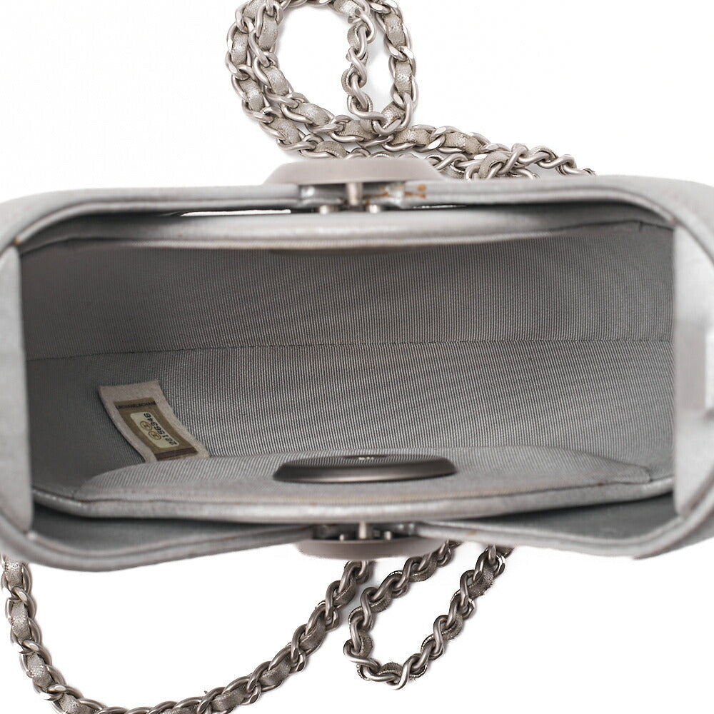CHANEL Coco Mark Evening in the Air Chain Shoulder Lambskin Silver Silver-Tone Hardware, Pre-Owned