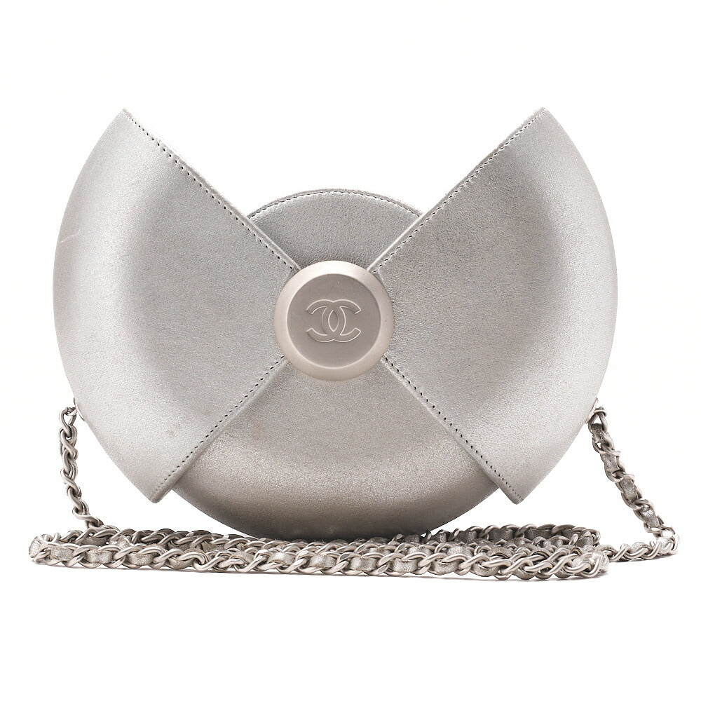CHANEL Coco Mark Evening in the Air Chain Shoulder Lambskin Silver Silver-Tone Hardware, Pre-Owned