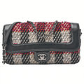 CHANEL Matelasse Single Pull Chain Shoulder Tweed x Leather Black x Bicolor Silver-Tone Hardware, Pre-Owned