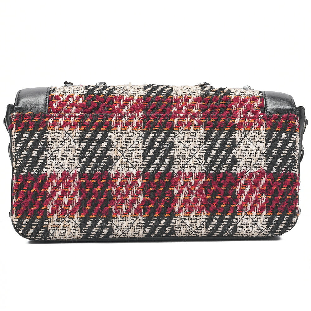 CHANEL Matelasse Single Pull Chain Shoulder Tweed x Leather Black x Bicolor Silver-Tone Hardware, Pre-Owned