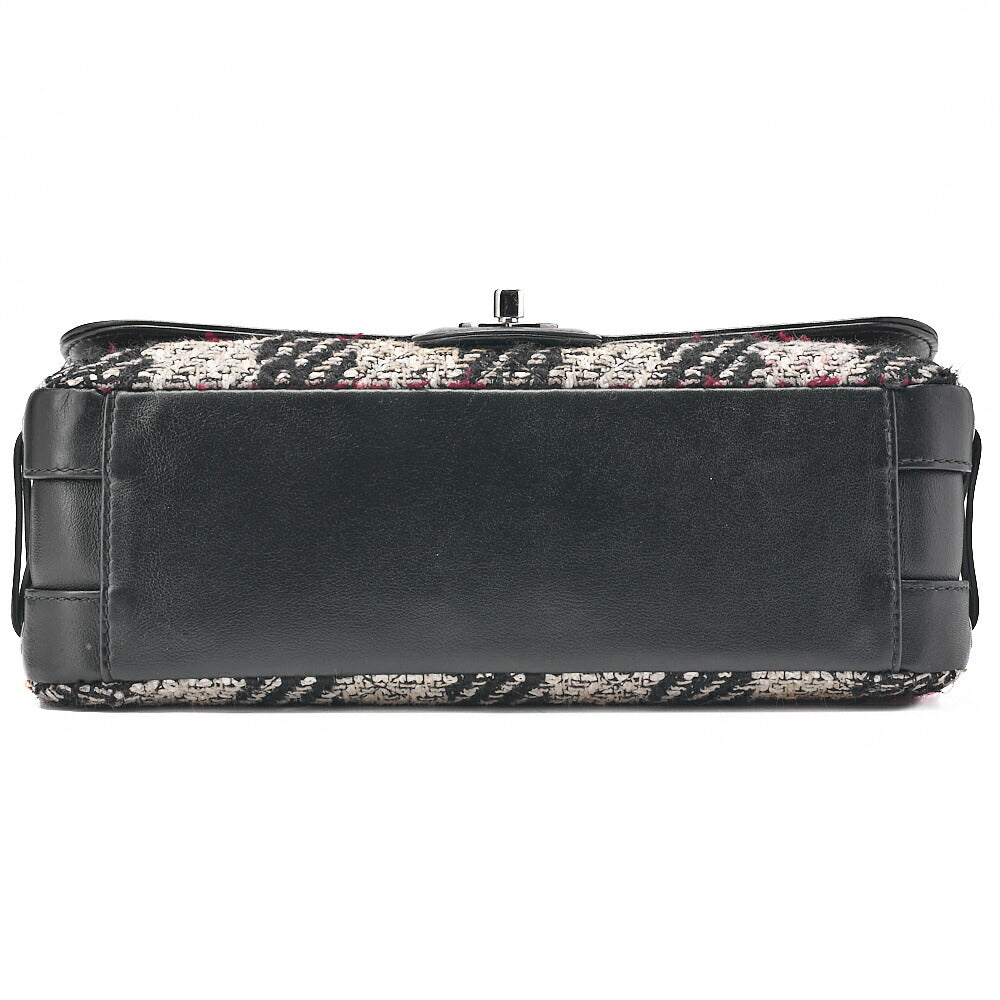 CHANEL Matelasse Single Pull Chain Shoulder Tweed x Leather Black x Bicolor Silver-Tone Hardware, Pre-Owned