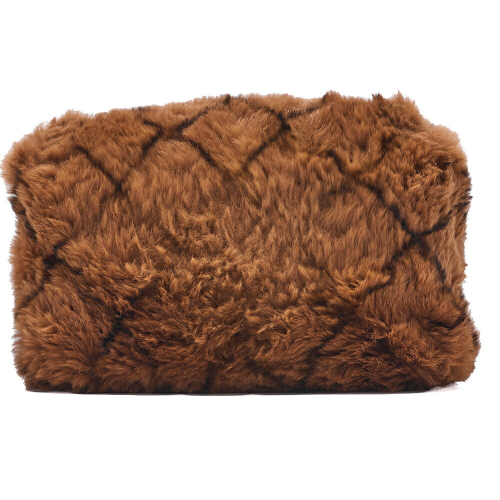 CHANEL Shoulder Bag Matelasse Coco Mark Fur Chain Shoulder Bag Brown x Black (Black-Tone Hardware, Pre-Owned