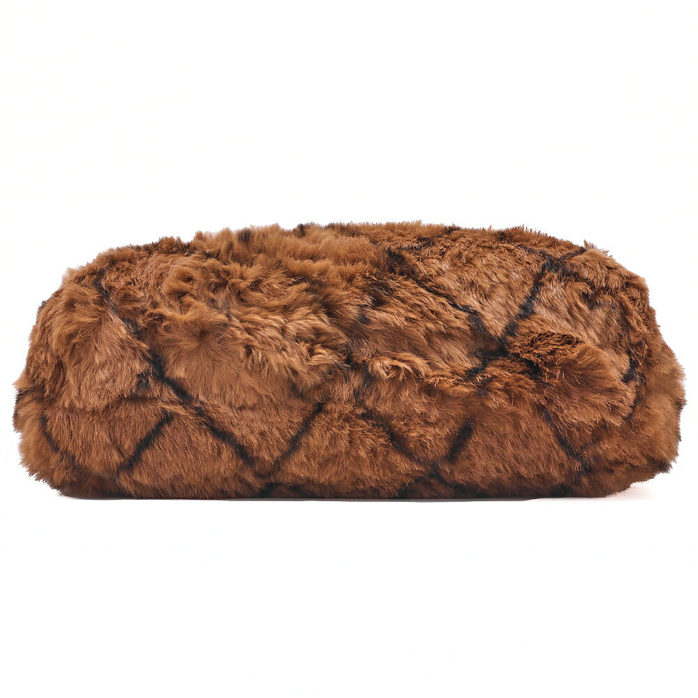 CHANEL Shoulder Bag Matelasse Coco Mark Fur Chain Shoulder Bag Brown x Black (Black-Tone Hardware, Pre-Owned
