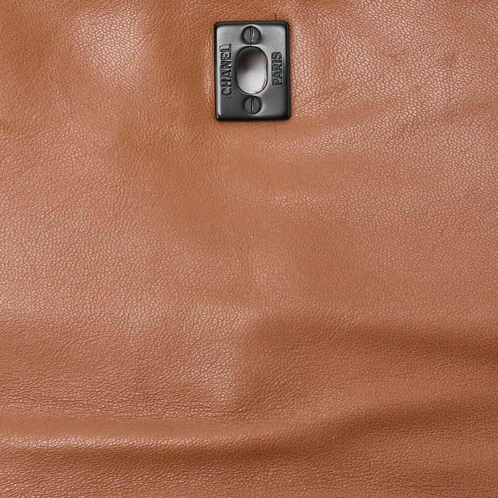 CHANEL Shoulder Bag Matelasse Coco Mark Fur Chain Shoulder Bag Brown x Black (Black-Tone Hardware, Pre-Owned