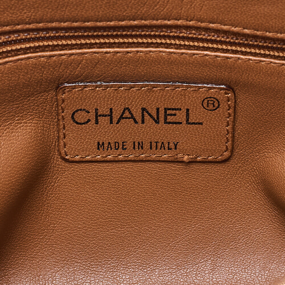 CHANEL Shoulder Bag Matelasse Coco Mark Fur Chain Shoulder Bag Brown x Black (Black-Tone Hardware, Pre-Owned