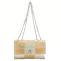 CHANEL Vinyl Chocolate Bar Single Flap Chain Shoulder Beige (Silver-Tone Hardware, Pre-Owned