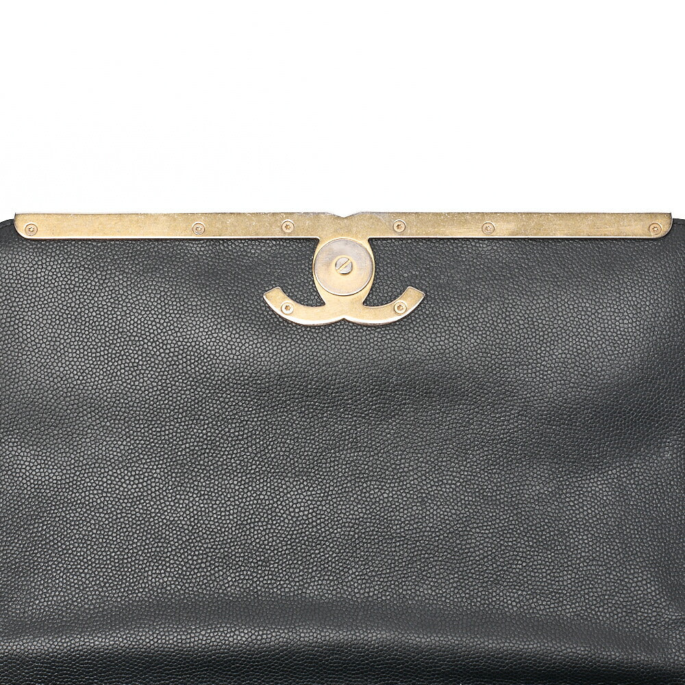 CHANEL Caviar Skin x Suede Matlasse Chain Shoulder Black Gold-Tone Hardware, Pre-Owned