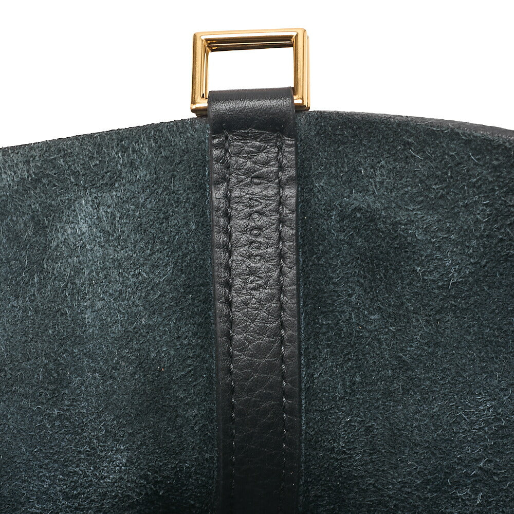 HERMES Picotan Lock MM Handbag Tryon Clemence Black Black Gold-Tone Hardware, Pre-Owned