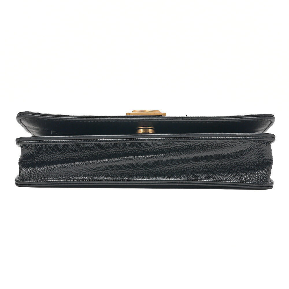 CHANEL Boy Chanel Matelasse Chain Wallet Caviar Skin Black Gold-Tone Hardware, Pre-Owned
