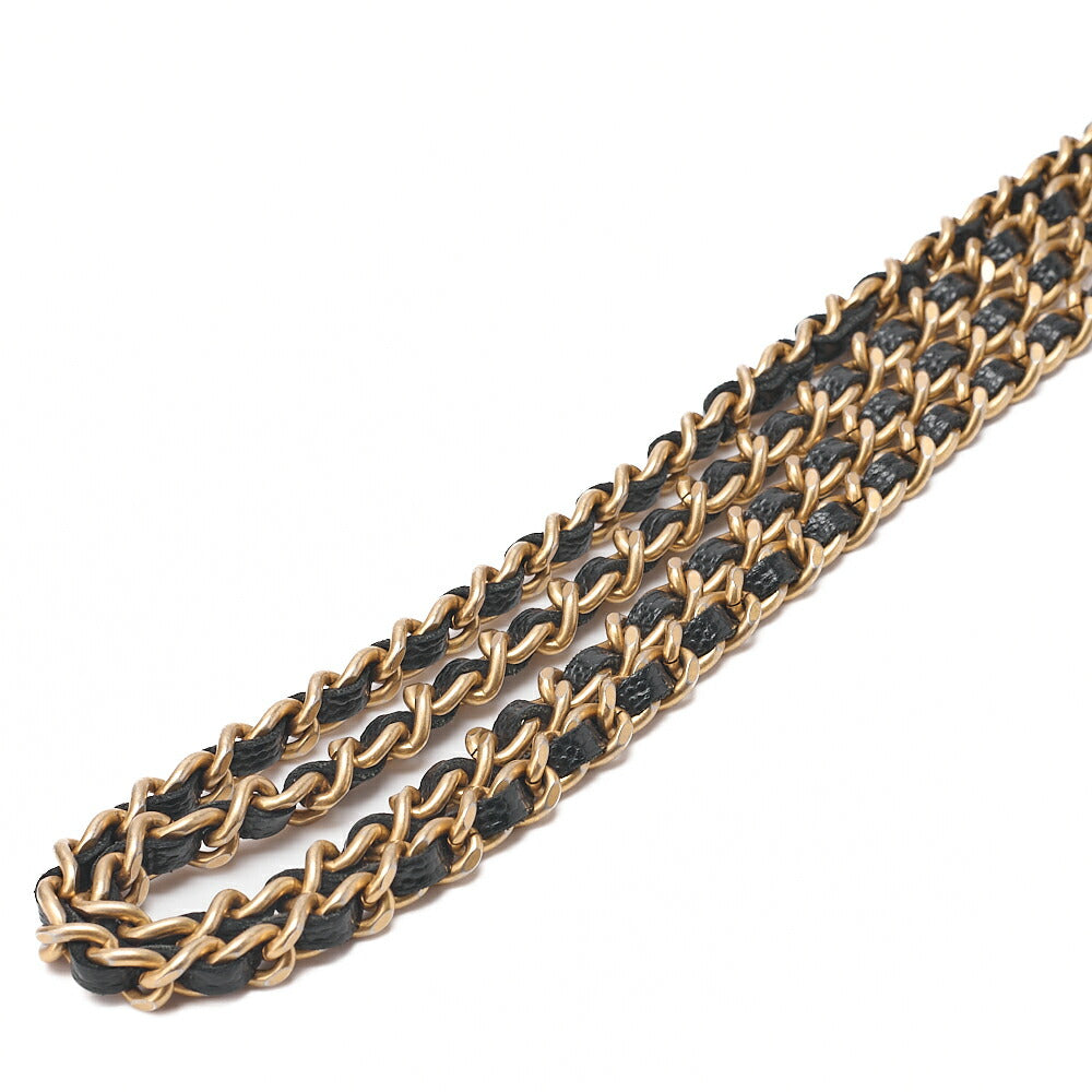 CHANEL Boy Chanel Matelasse Chain Wallet Caviar Skin Black Gold-Tone Hardware, Pre-Owned