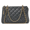 CHANEL Matelasse with Logo Charm Chain Shoulder Bag Caviar Skin Black Gold-Tone Hardware, Pre-Owned